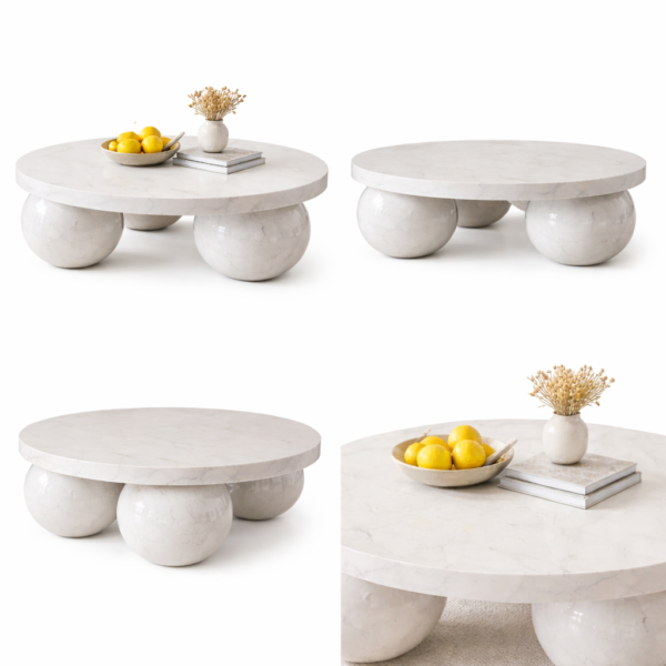 Atlas Coffee Table – Sculptural Round Designer Coffee Table